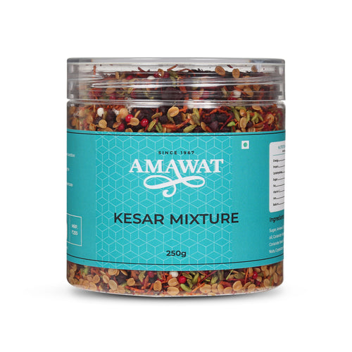 Buy Amawat Kesar mixture online. this mouth freshener has khajoor, saunf, dhana dal, sugar coated khajoor,  best quality supari.